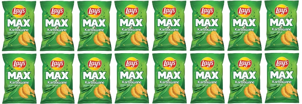 16x 190g Lay's Max Karbowane Green onion chipsy Karton