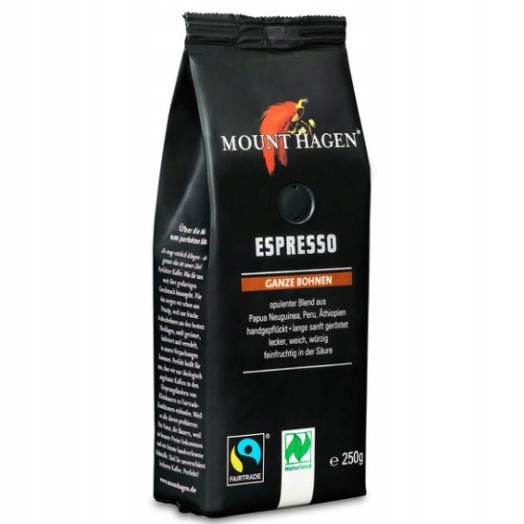 Levně Mount Hagen Káva zrnková Arabica Espresso Bio