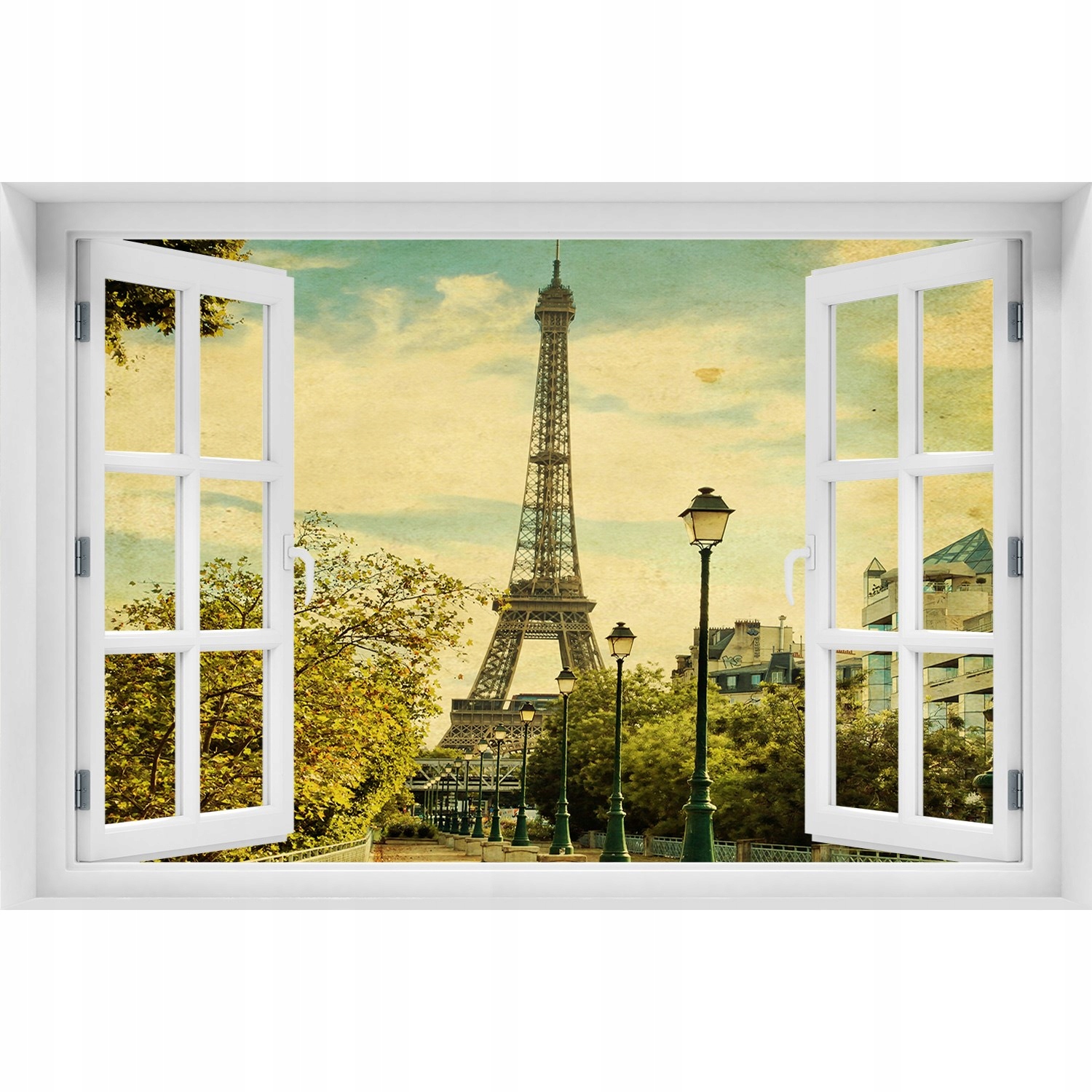 

Naklejka na ścianę 3D Okno Wieża Eiffla Paryż