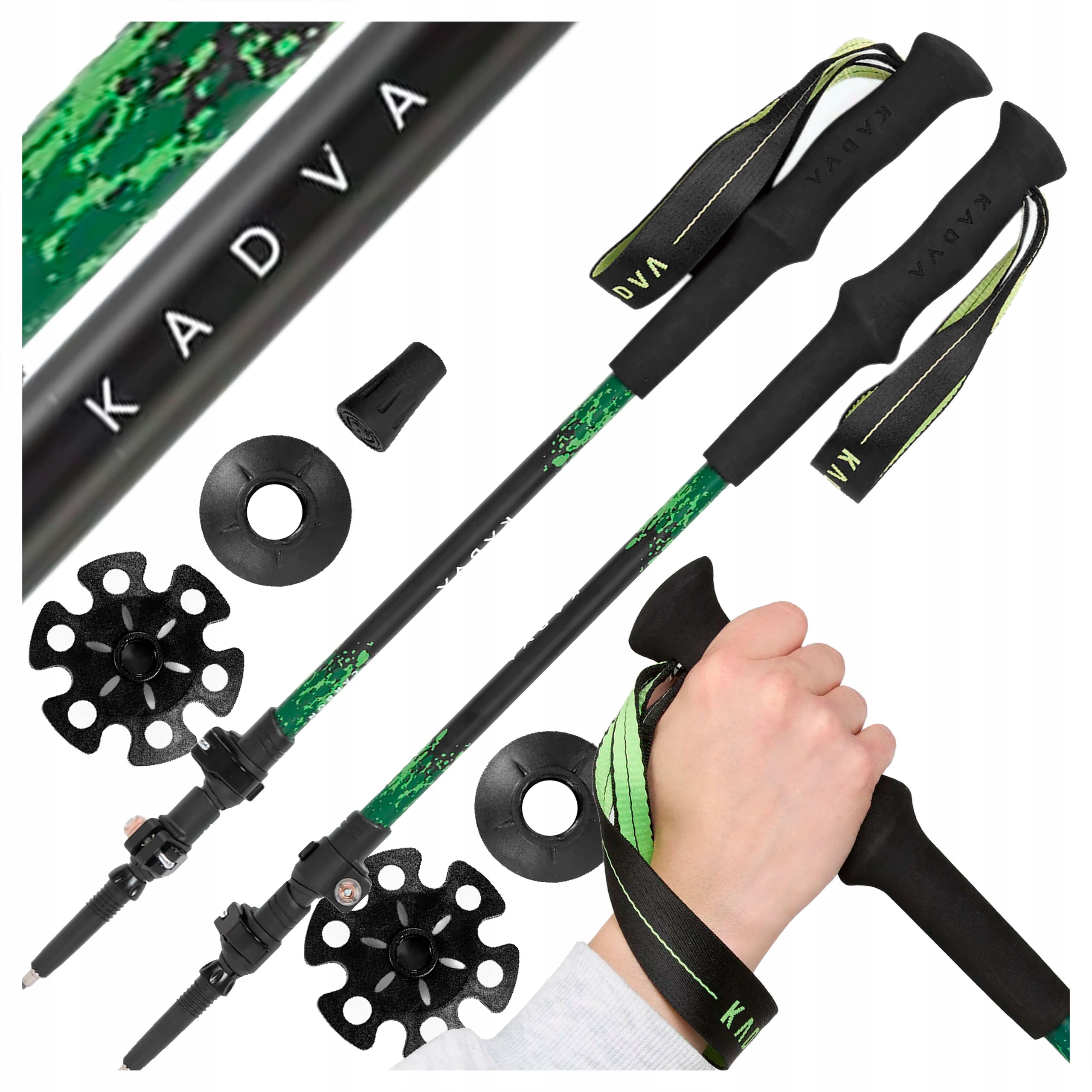 Kije Trekkingowe Kadva Torre Regulowane 65-135 cm 80% Carbon Karbonowe