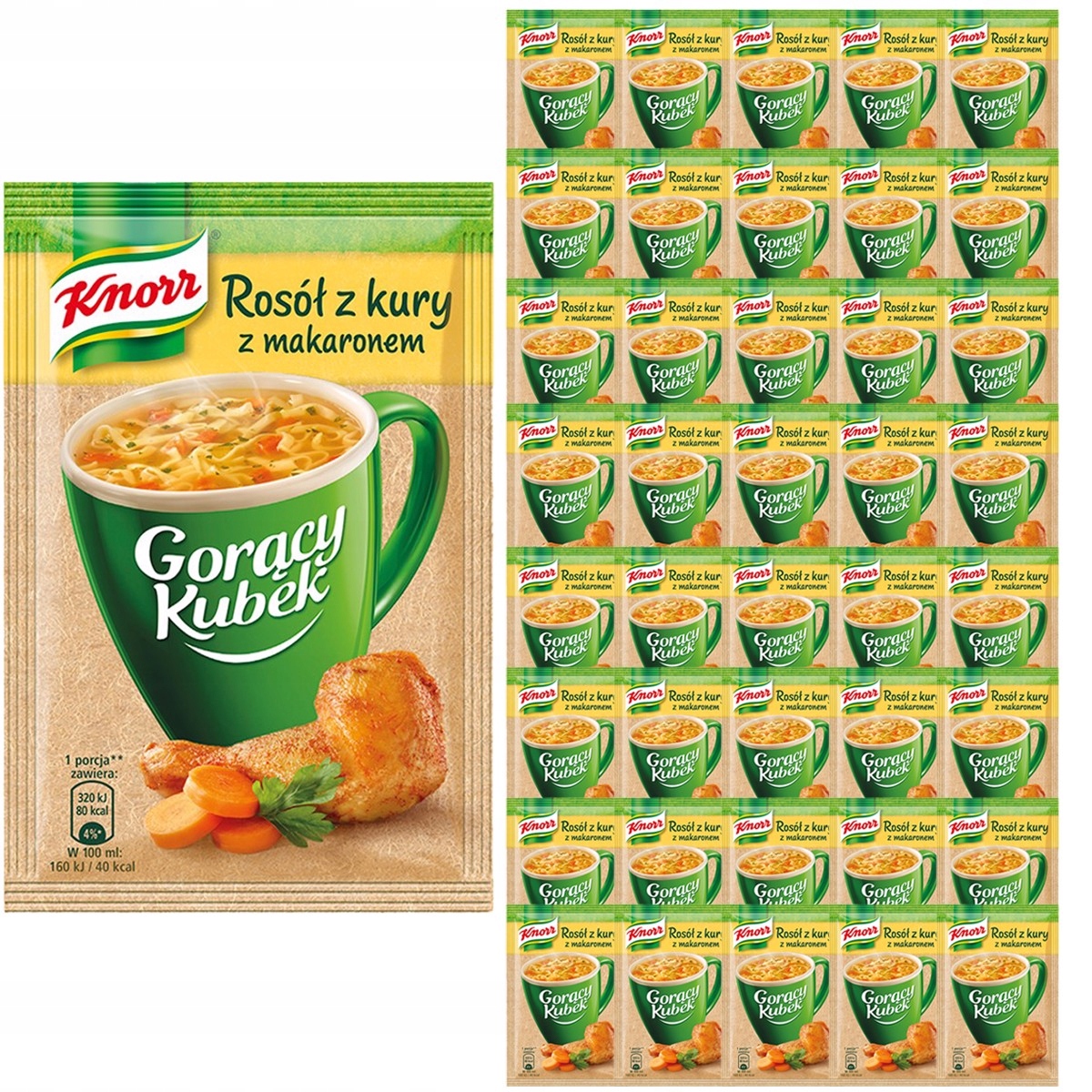Levně Knorr Horký hrnek Vývar z slepice těstoviny 12 g 40 ks
