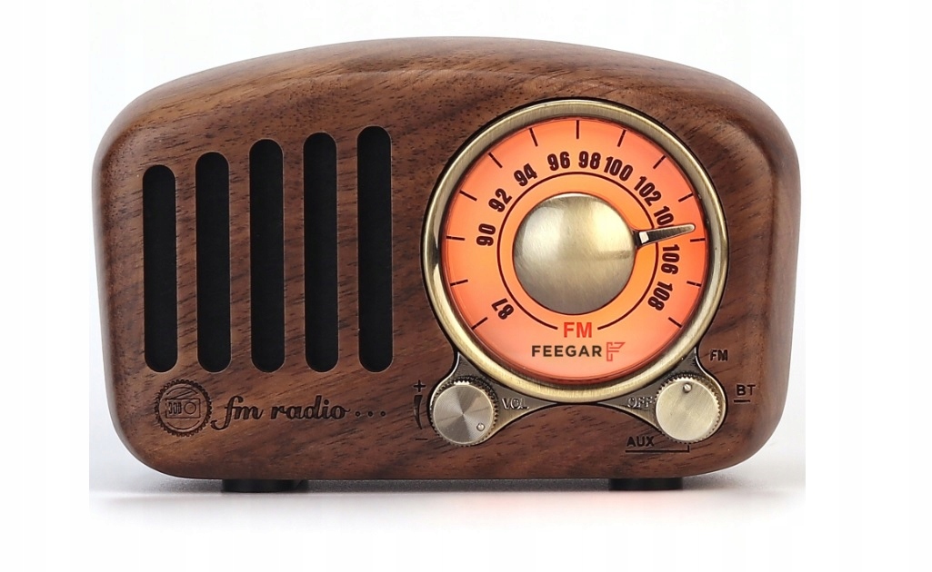 Feegar Retro Drevené kuchynské rádio Bt 4.2 10h Darček
