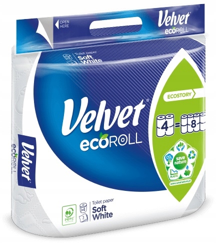 

Velvet papier toaletowy Soft White ecoROLL A'4