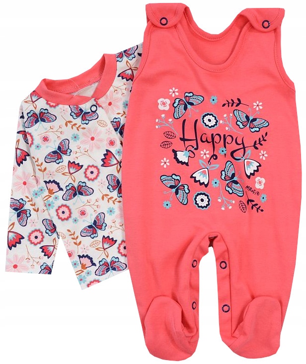 

Komplet Kaftanik Bluzka Śpiochy Floral Róż 56 M5D
