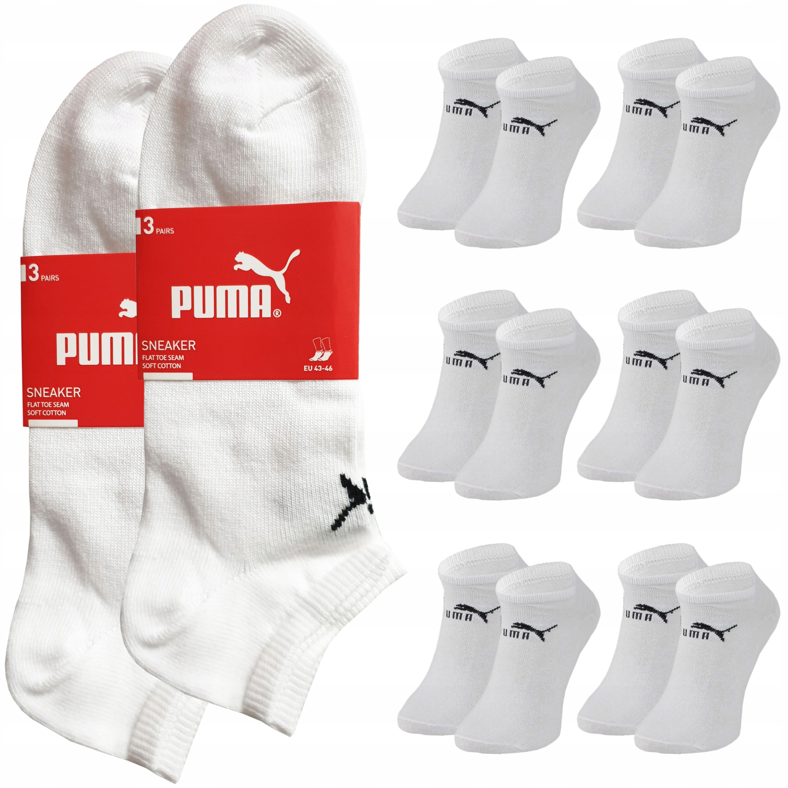 

Puma Skarpety Stopki, Białe , 2x3pak , 43-46