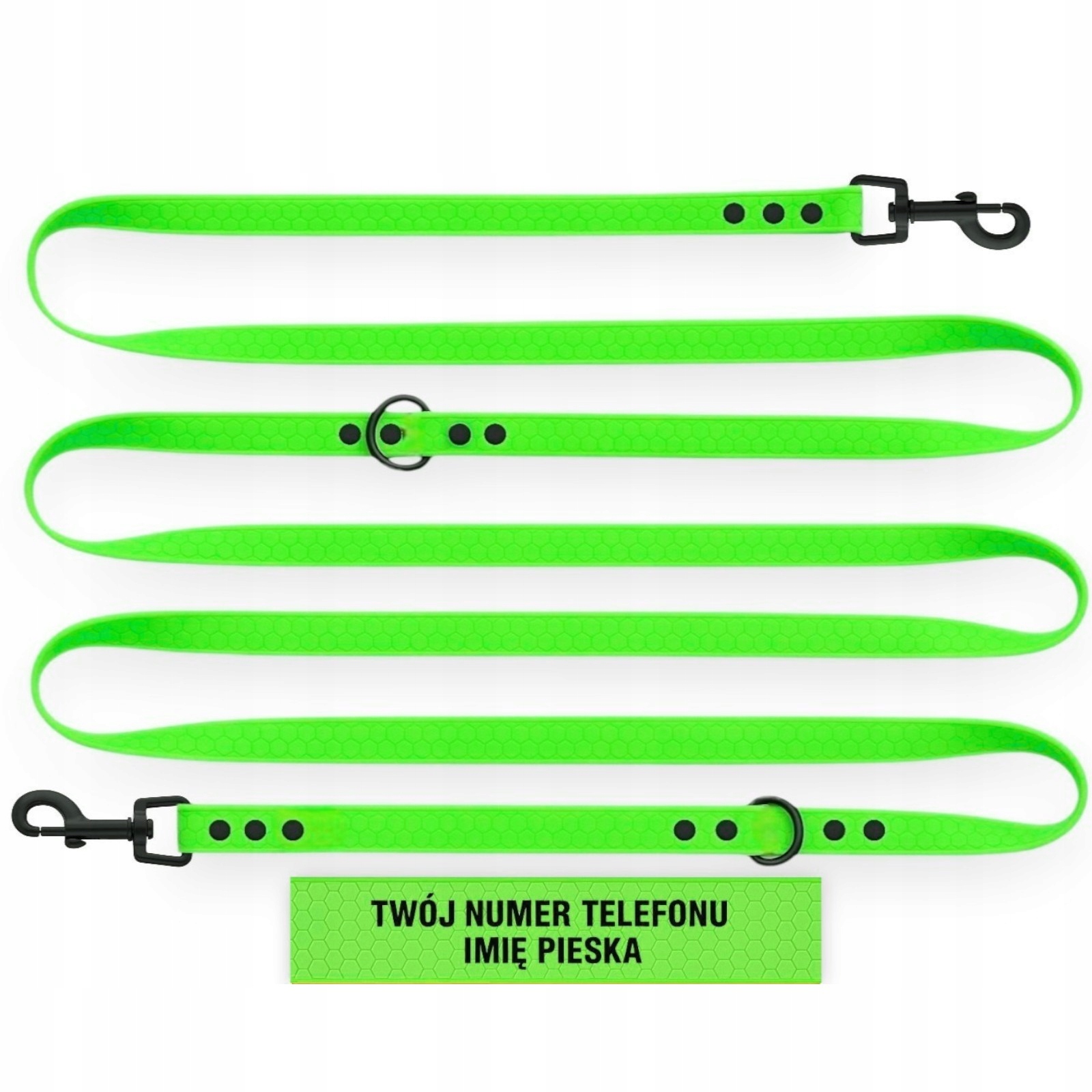 Vodítko Nastavitelná, Přepínatelná, Voděodolná, Měkká, Biothane Pvc 5M 16MM