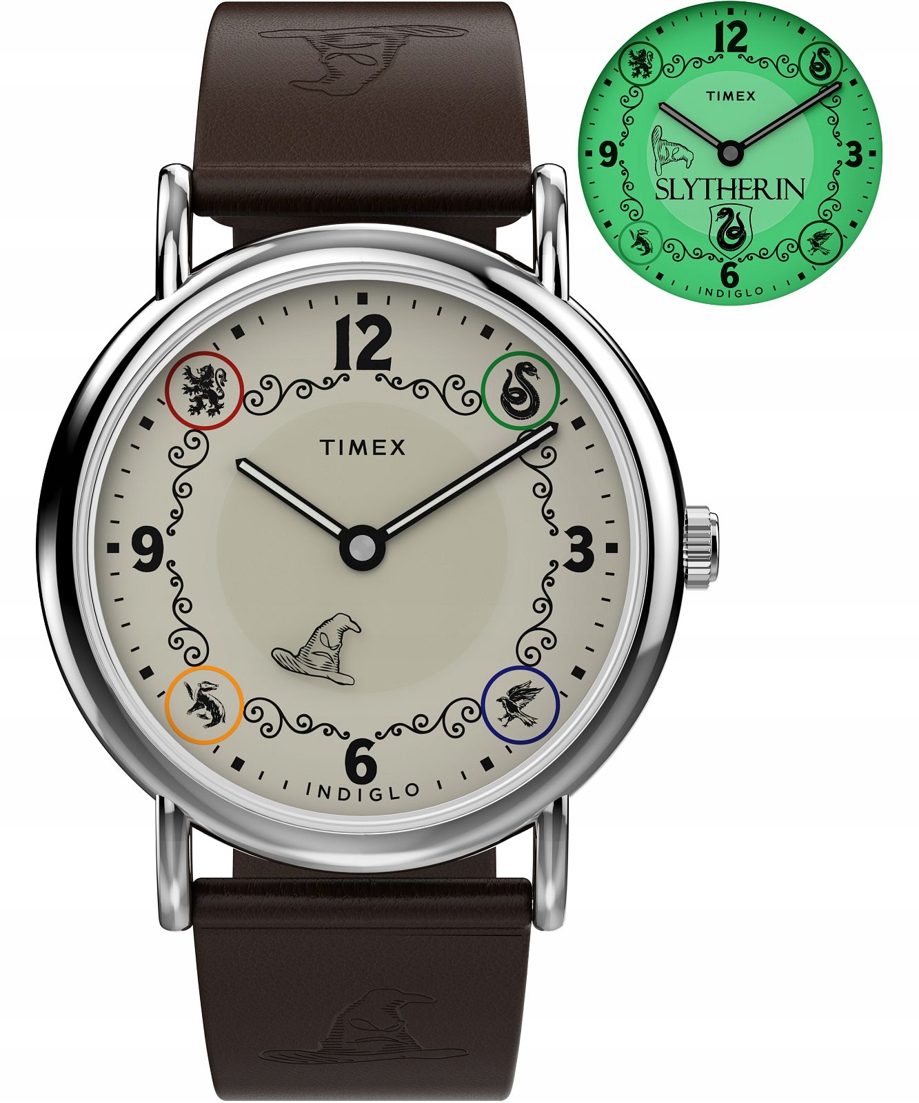 Hodinky Timex Harry Potter X Weekender Slytherin House 38mm Kožený řemínek