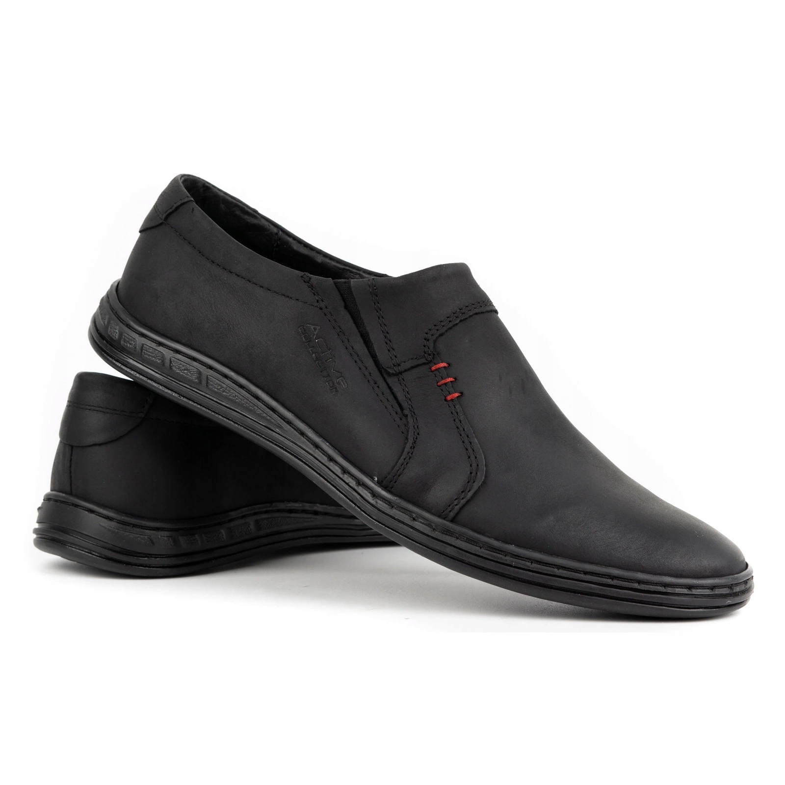 Pánské nazouvací polobotky z kůže Polské 334PLB černé 40