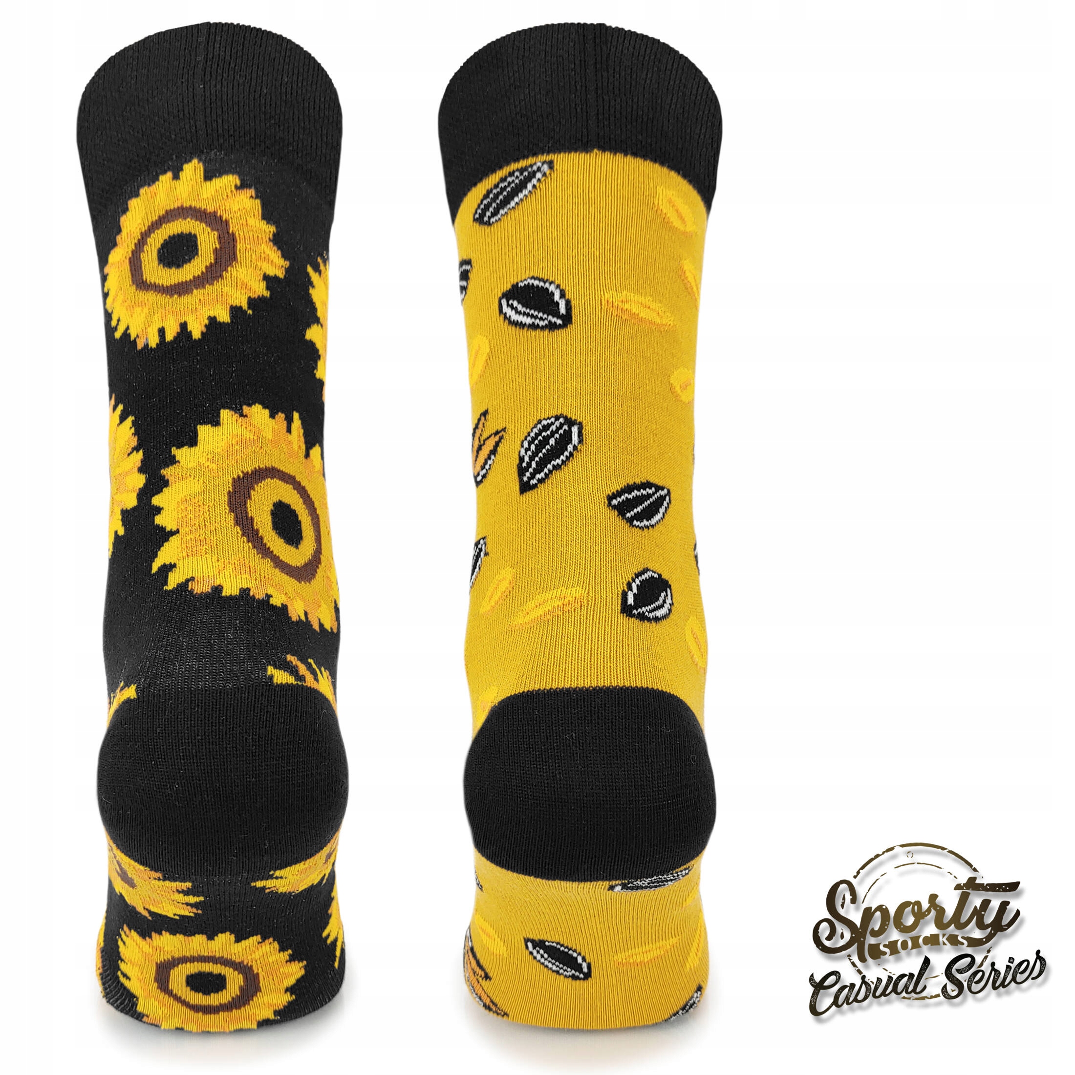 Bawełniane skarpetki w SŁONECZNIKI na lato 70% bawełny prezent dla Niej Model SM1