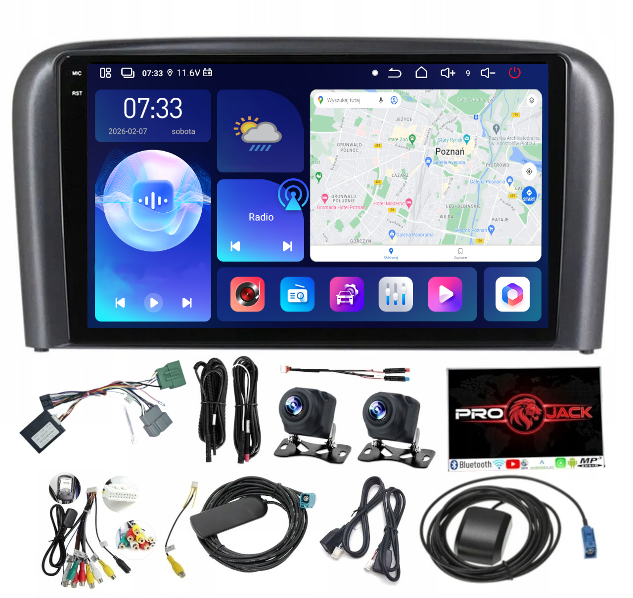 Autorádio S Navigací Carplay Android Volvo S80 1998-2006 Wifi 6GB 128GB Sim