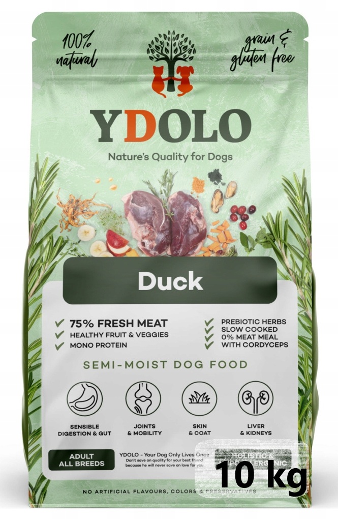 Ydolo karma dla psa Kaczka karma półwilgotna 10 kg