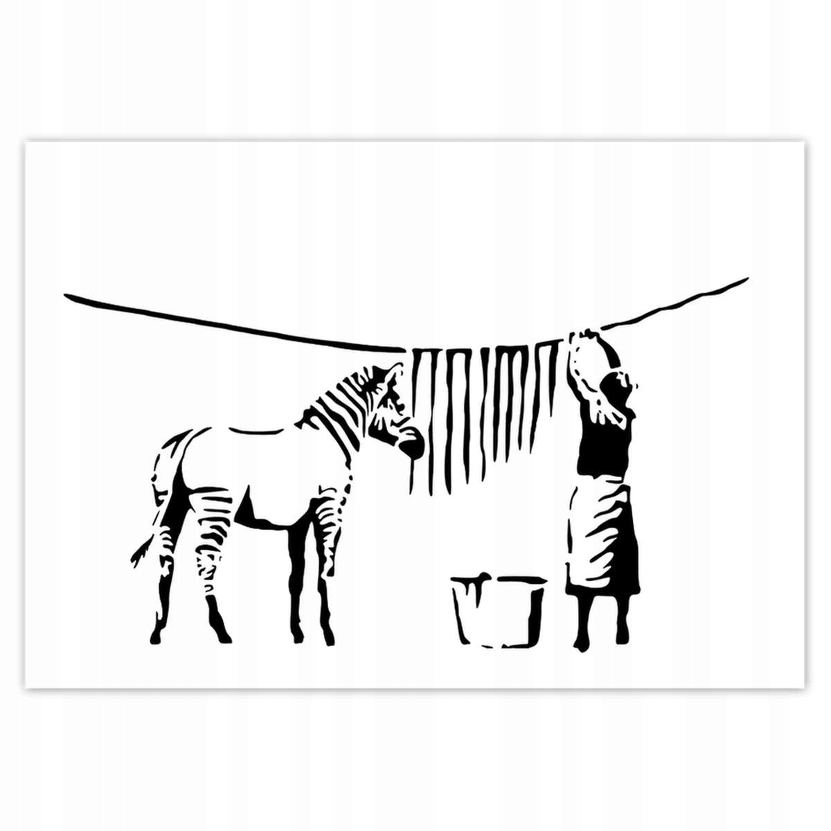 Fototapety 312x219 Pranie zebry Banksy Pásky
