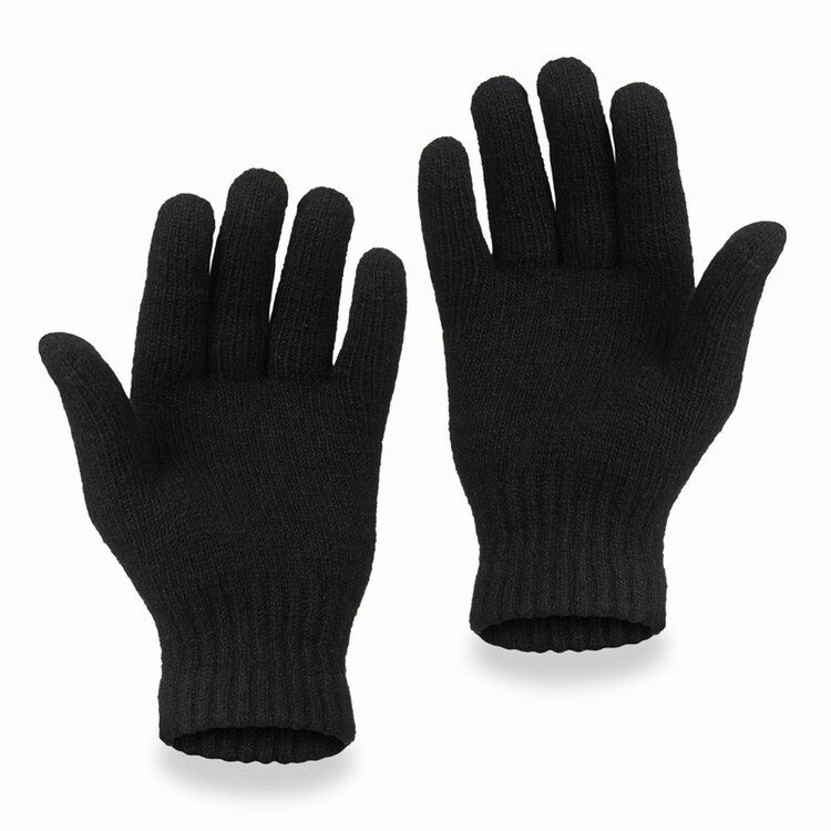 CZARNE RĘKAWICZKI MĘSKIE ocieplane na zimę RĘKAWICE zimowe JAKOŚĆ + CIEPŁE Rozmiar uniwersalny