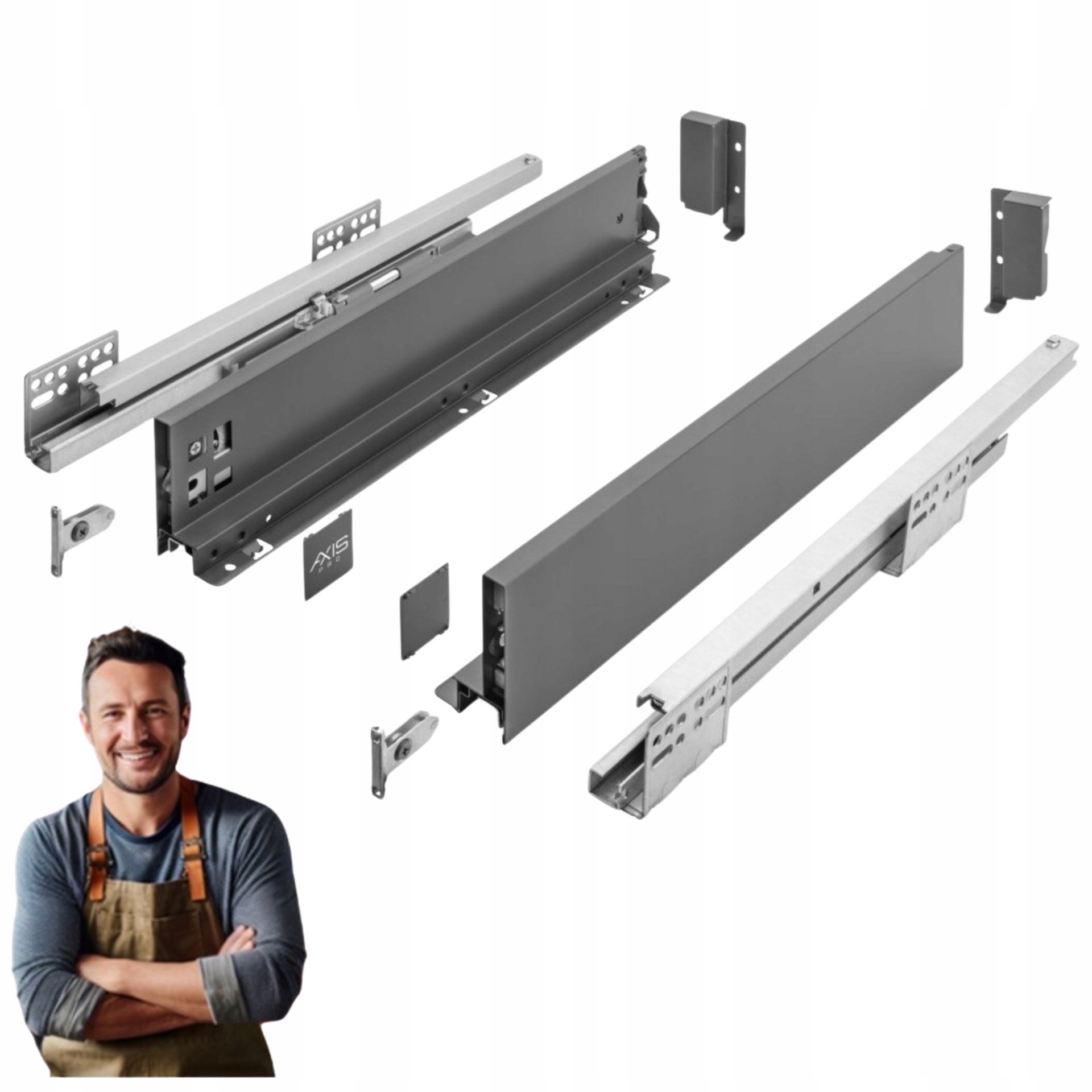 Gtv Axis Pro Šuplík 550 mm antracit nízká H-84 PB-AXISPRO-KPL550A