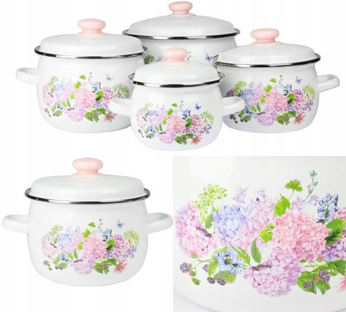 

Komplet 4 Garnków Emaliowanych 8EL Indukcja Garnki