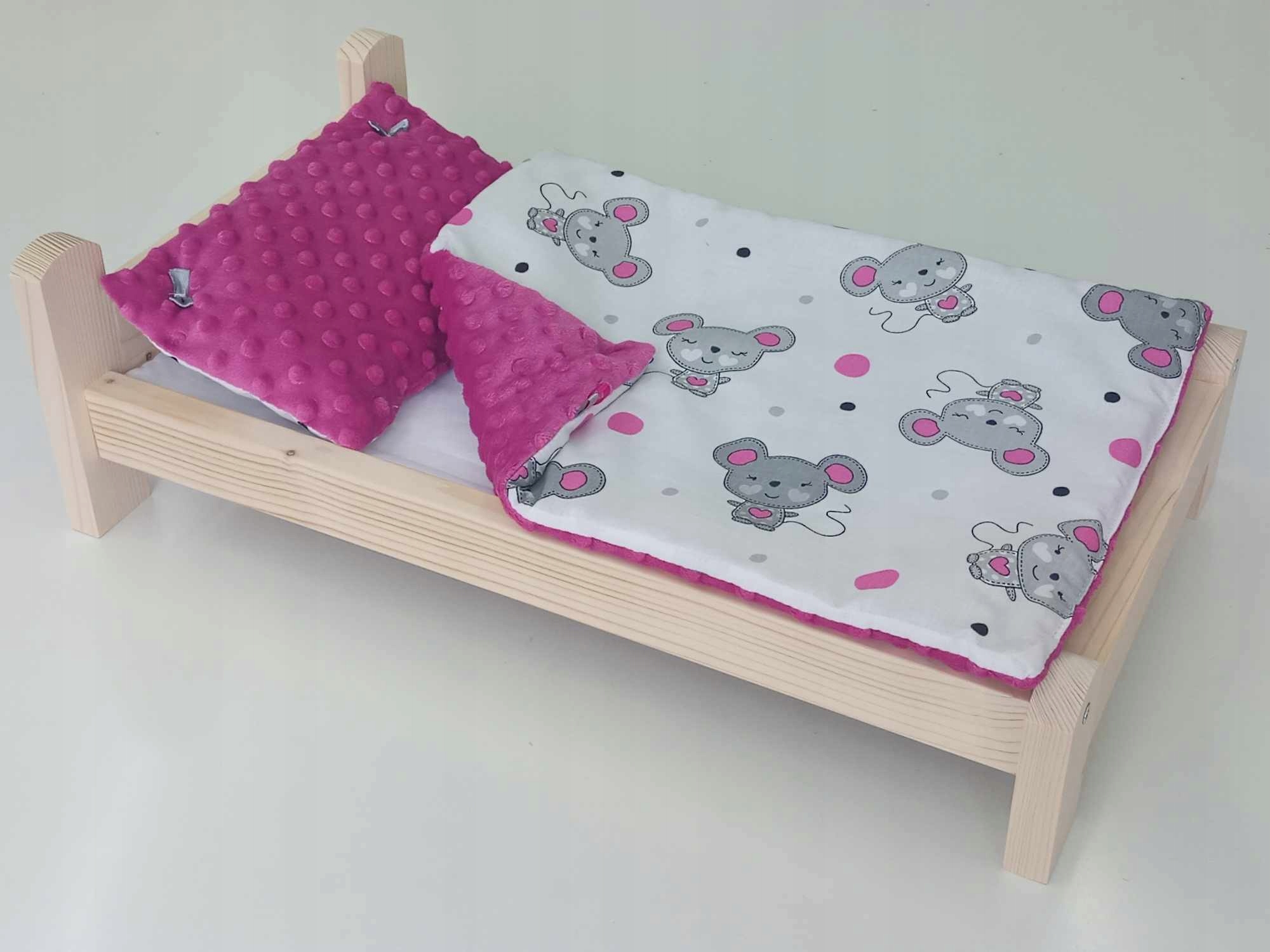 ŁÓŻKO DLA LALEK. ŁÓŻECZKO Z POŚCIELĄ I MATERACEM
