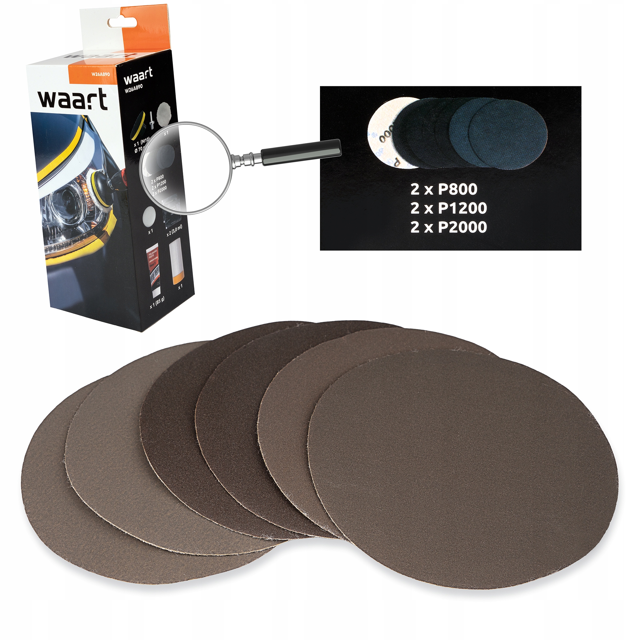 ZESTAW do Polerowania REGENERACJI REFLEKTORÓW LAMP Pasta Polerska Płyn 14el Stan opakowania oryginalne