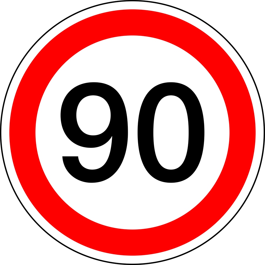 

Naklejka Ograniczenie Prędkości 90 Km/h 15cm