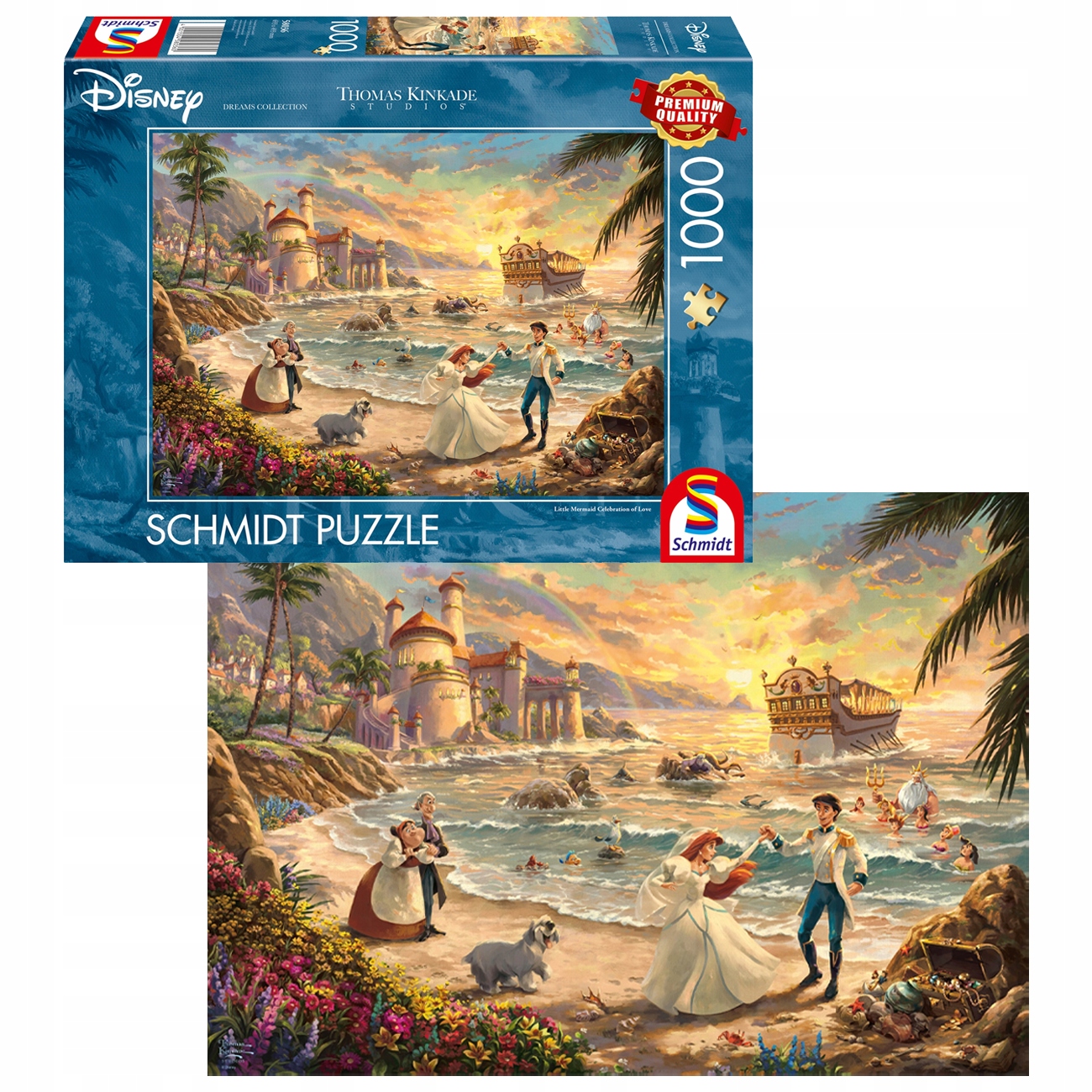 PUZZLE 1000 el. SCHMIDT THOMAS KINKADE MAŁA SYRENKA ŚWIĘTO MIŁOŚCI DISNEY