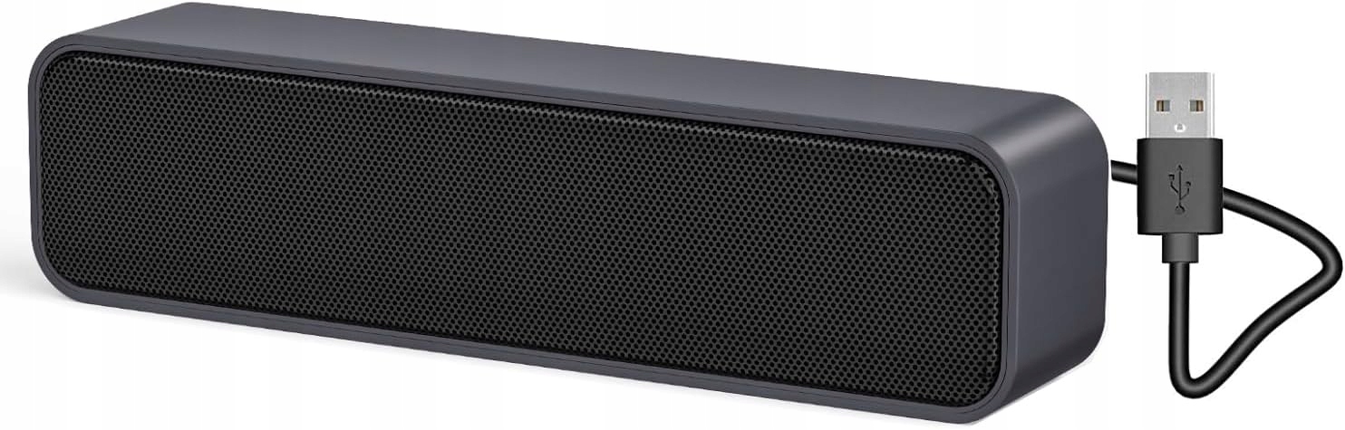 SoundBar mini głośnik Usb, głośnik komputerowy, Plug and Play szary