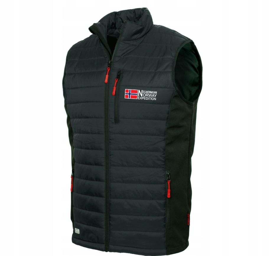 Teplá Vesta Bunda Bez Rukávů – Prošívaná – Norsko – Černá – S