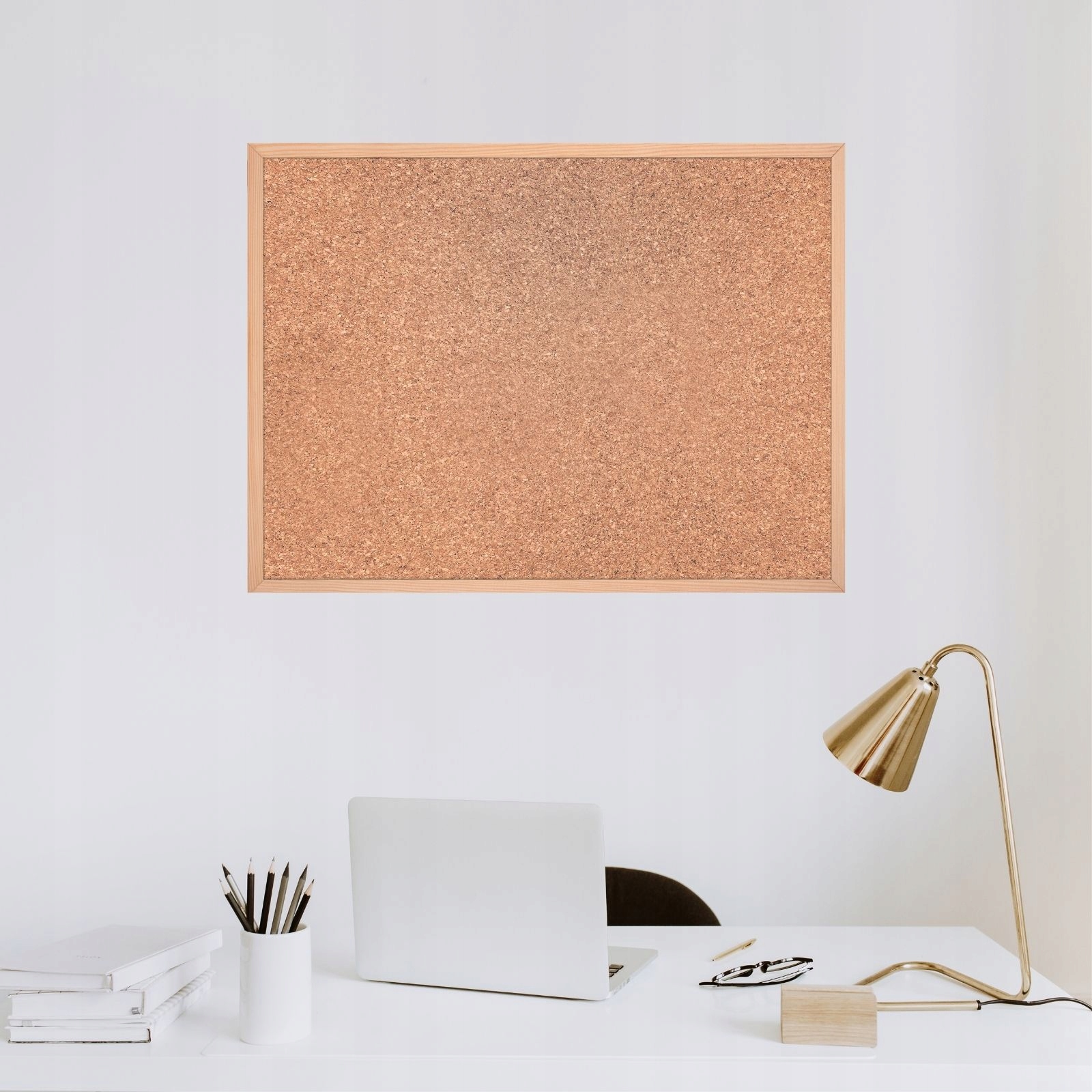 Tablica korkowa 90x60cm drewniana + pinezki 30 szt Długość 60 cm