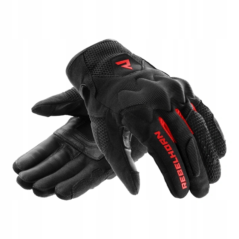 Krótkie rękawice Rebelhorn Core Black/red czarny czerwony