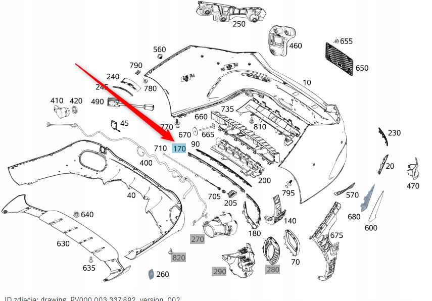 Ozdobná Zadní Lišta Mercedes Cla C118 A1188852002