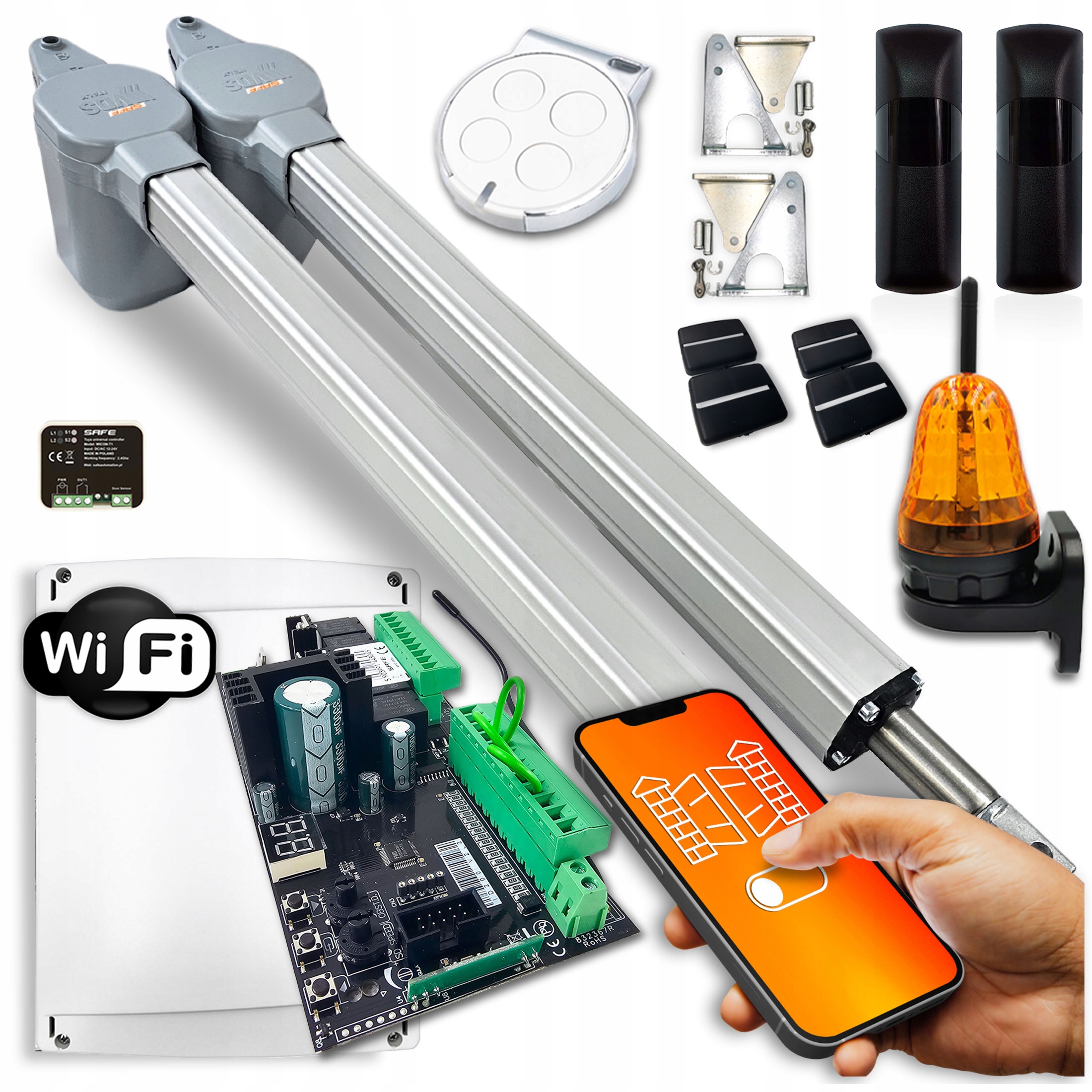 Pohon Pro Dvoukřídlou Bránu Safe 7m 400KG Wifi Tuya Automat pro bránu Safe