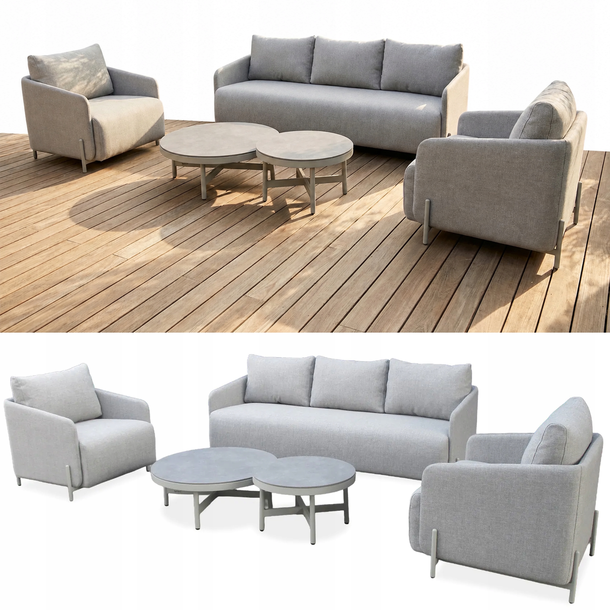 Zestaw Mebli Ogrodowych Aura Sofa 2xFotel 2xStolik kawowy na Taras 5os.