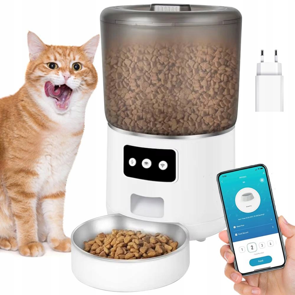 Levně Automatický Podavač Krmiva Pro Zvířata 4 L Wifi Automatický Podavač