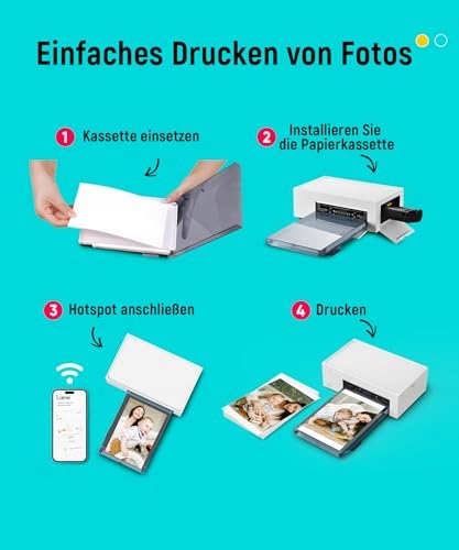 LIENE Drukarka Fotograficzna Do Smartfona Z Papierem Fotograficznym WiFi — miniatura 6