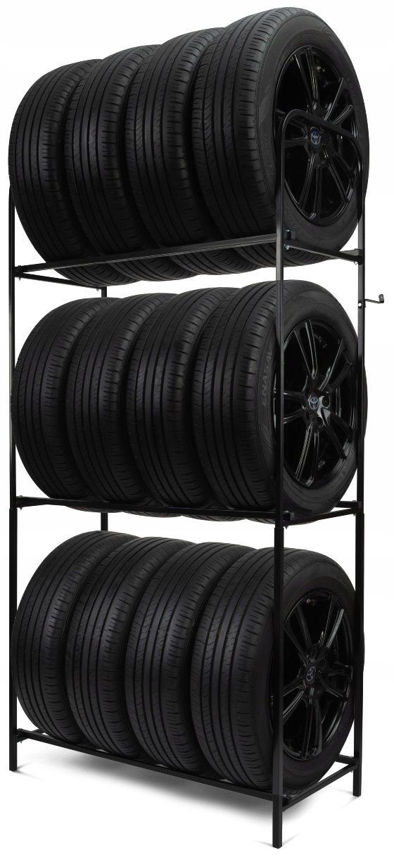 STOJAK NA 12 OPON KÓŁ SOLIDNY METALOWY REGAŁ NA OPONY KOŁA UNIWERSALNY