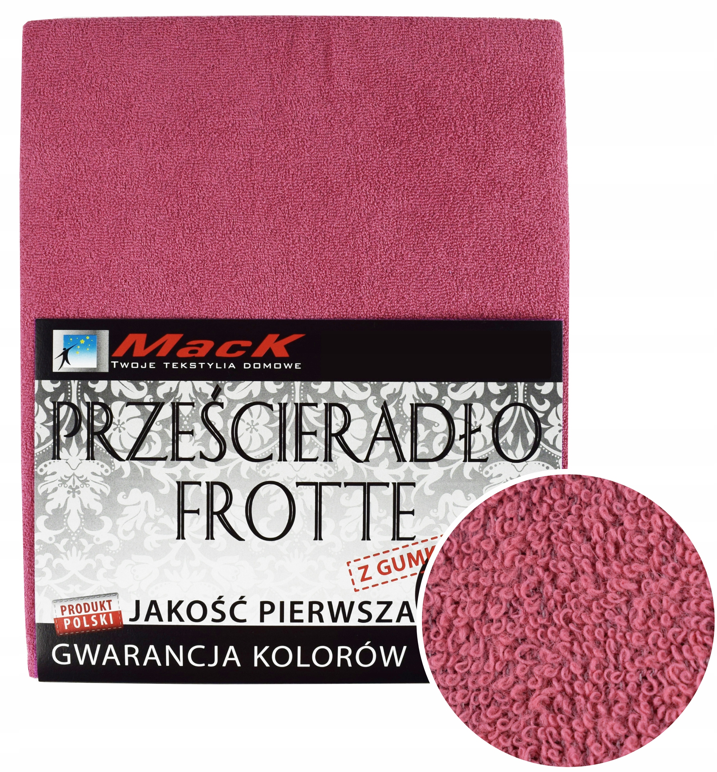 

Prześcieradło 160X200 Frotte Z Gumką ciemny róż
