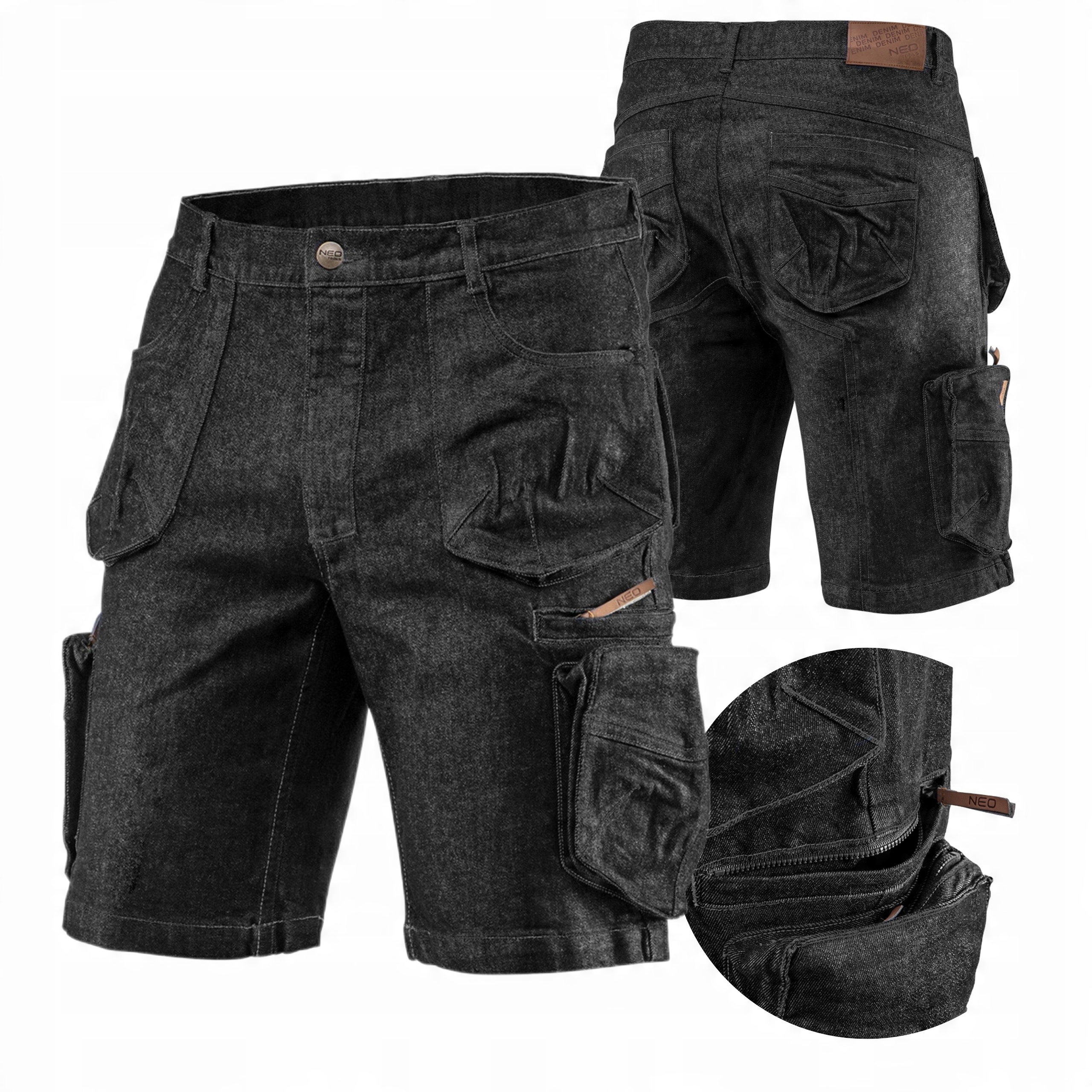 

Neo Krótkie Spodenki Robocze Jeans Denim czarn 3XL