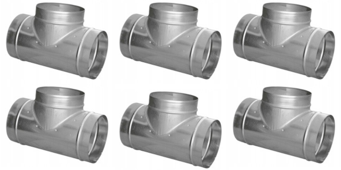T-rozdělovač typu T 90 Pozinkovaný 125 100 125 Set 6 Kusů