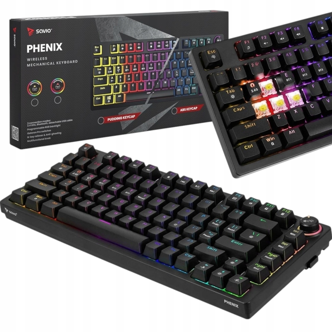 Bezprzewodowa Klawiatura Mechaniczna gamingowa Bluetooth Gateron Yellow Pro