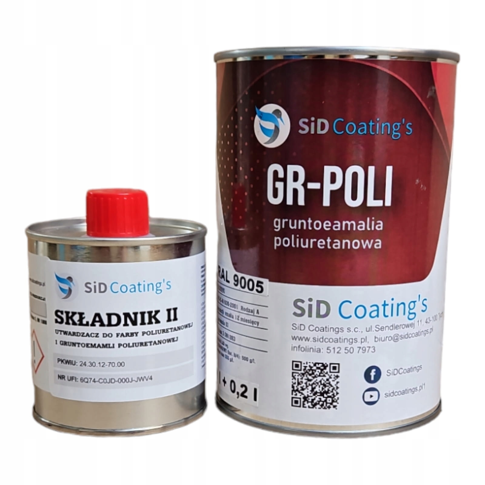 Emalia Farba poliuretanowa Gr-poli lakier poliuretanowy 1l. Niebieska 5010