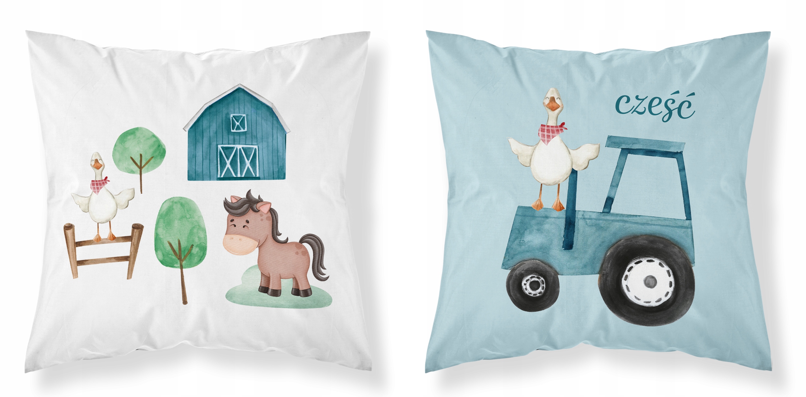 Poszewka bawełniana 40x40 cm Detexpol traktor farma zwierzęta bawełna