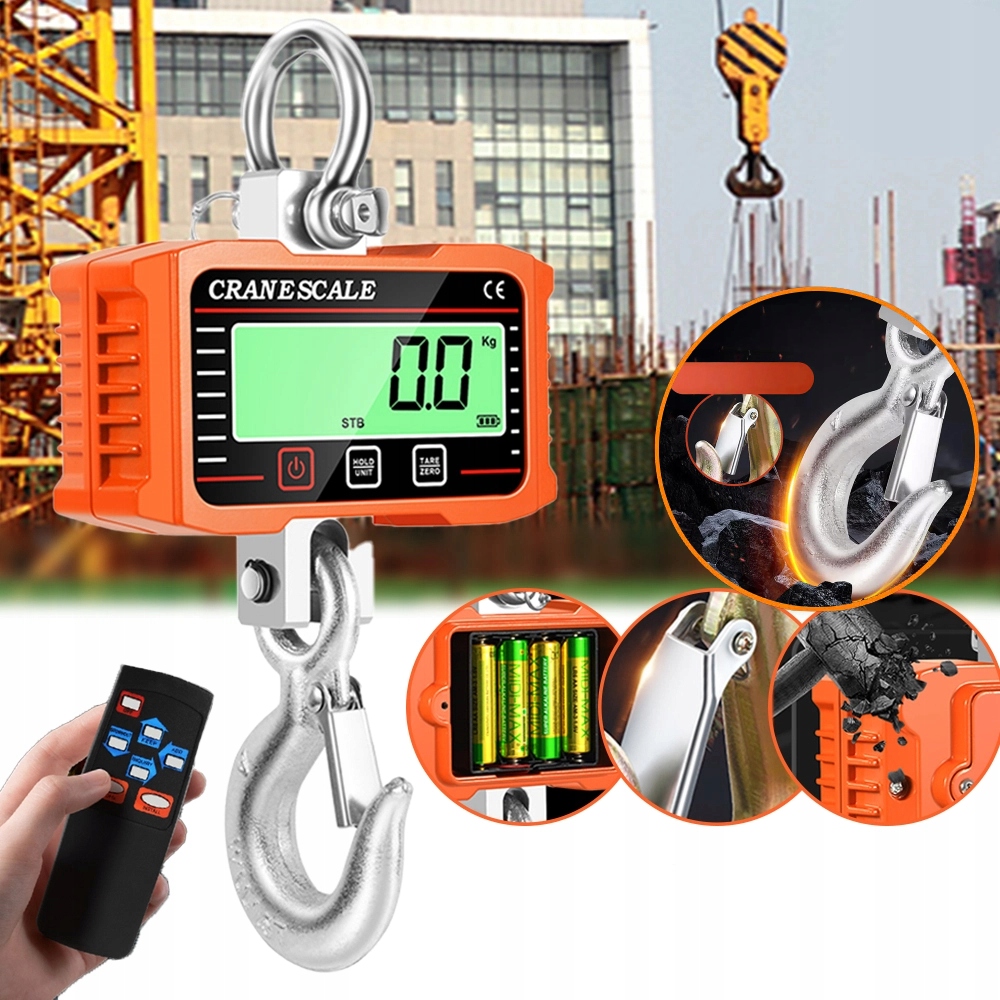 WAGA HAKOWA DŹWIGOWA 2000KG 2T MAGAZYNOWA ELEKTRONICZNA WISZĄCA ROLNICZA