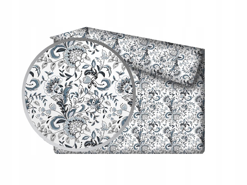 

Prześcieradło 160x200 Bez Gumki Kwiaty Białe Szare