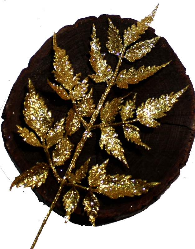 

Paproć Paprotka Gałązka Brokatowa Złota