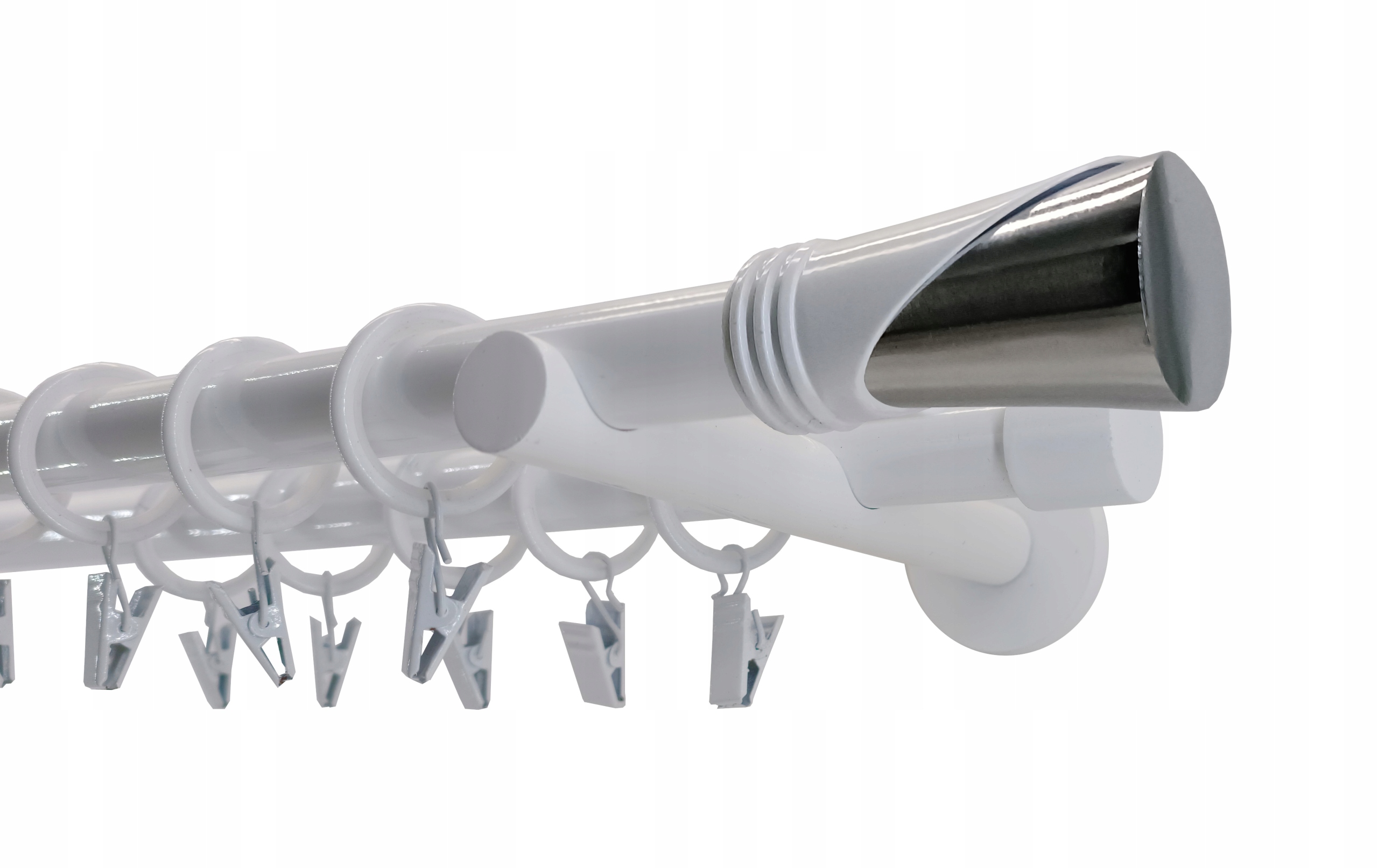 Garnýž dvojitá Kovová 19+19 mm Bílá 300 cm Vega