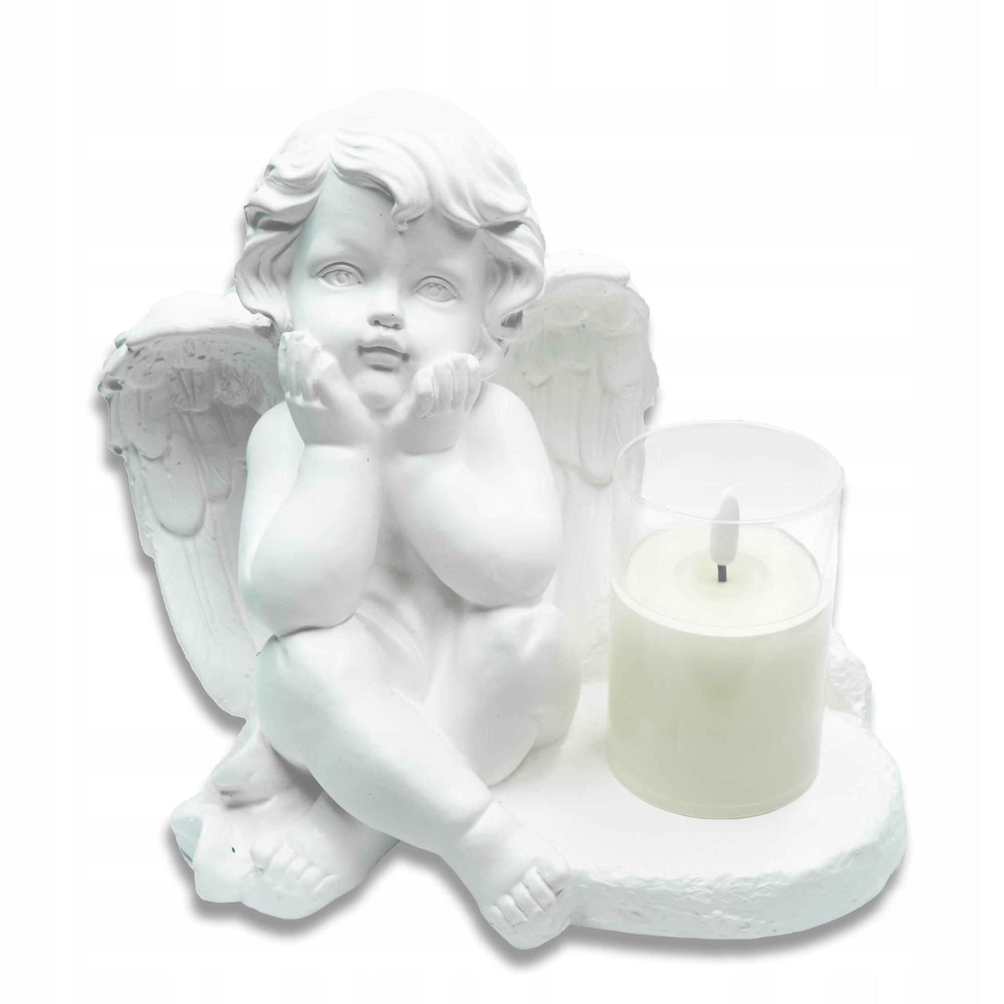 ZNICZ GIPSOWA FIGURKA NAGROBNA LAMPA LED 3XAAA Marka Decortrend