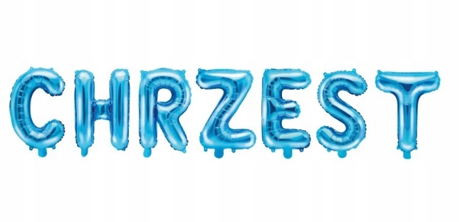 

Napis z balonów Chrzest balony literki niebieskie