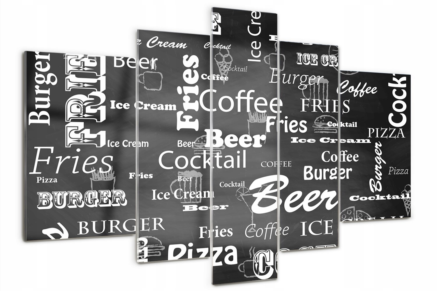 

Obraz szklany tryptyk Menu w restauracji 170x100cm