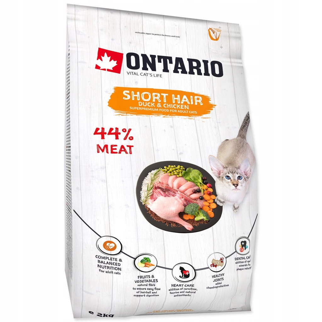 Levně Krmivo Ontario Cat Shorthair 2kg