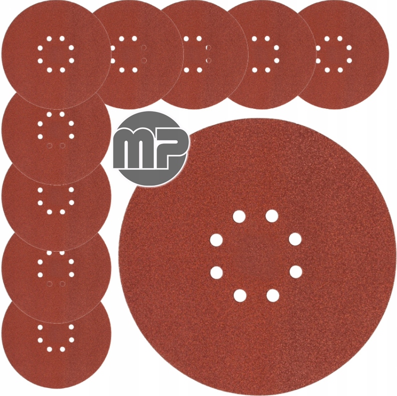 Papier Ścierny P60 225MM Krążek Gradacja MM Do Sufit Ściany 8OT 10 szt