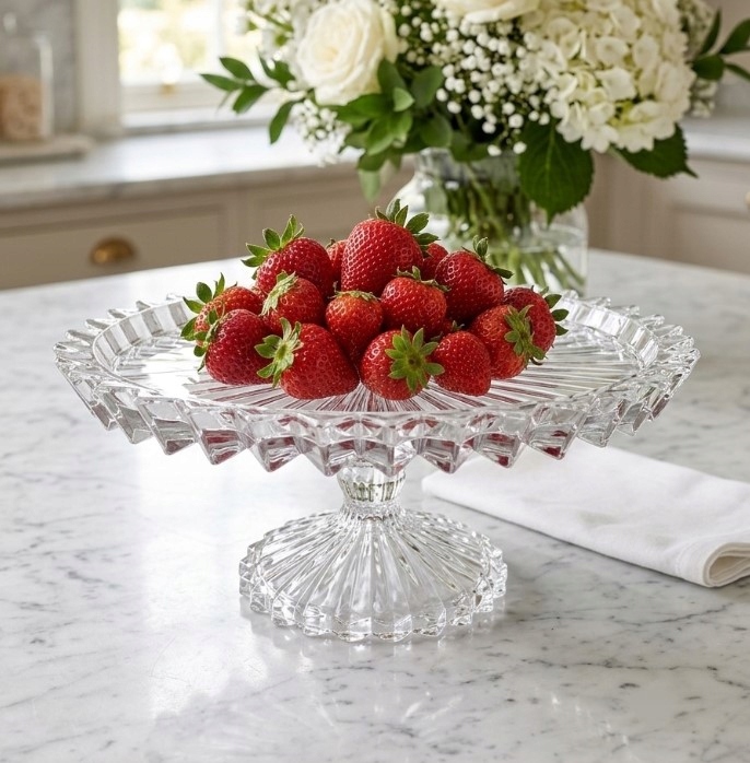 Patera na nodze kryształowa na ciasto tort Luxito Skyline 27,5cm