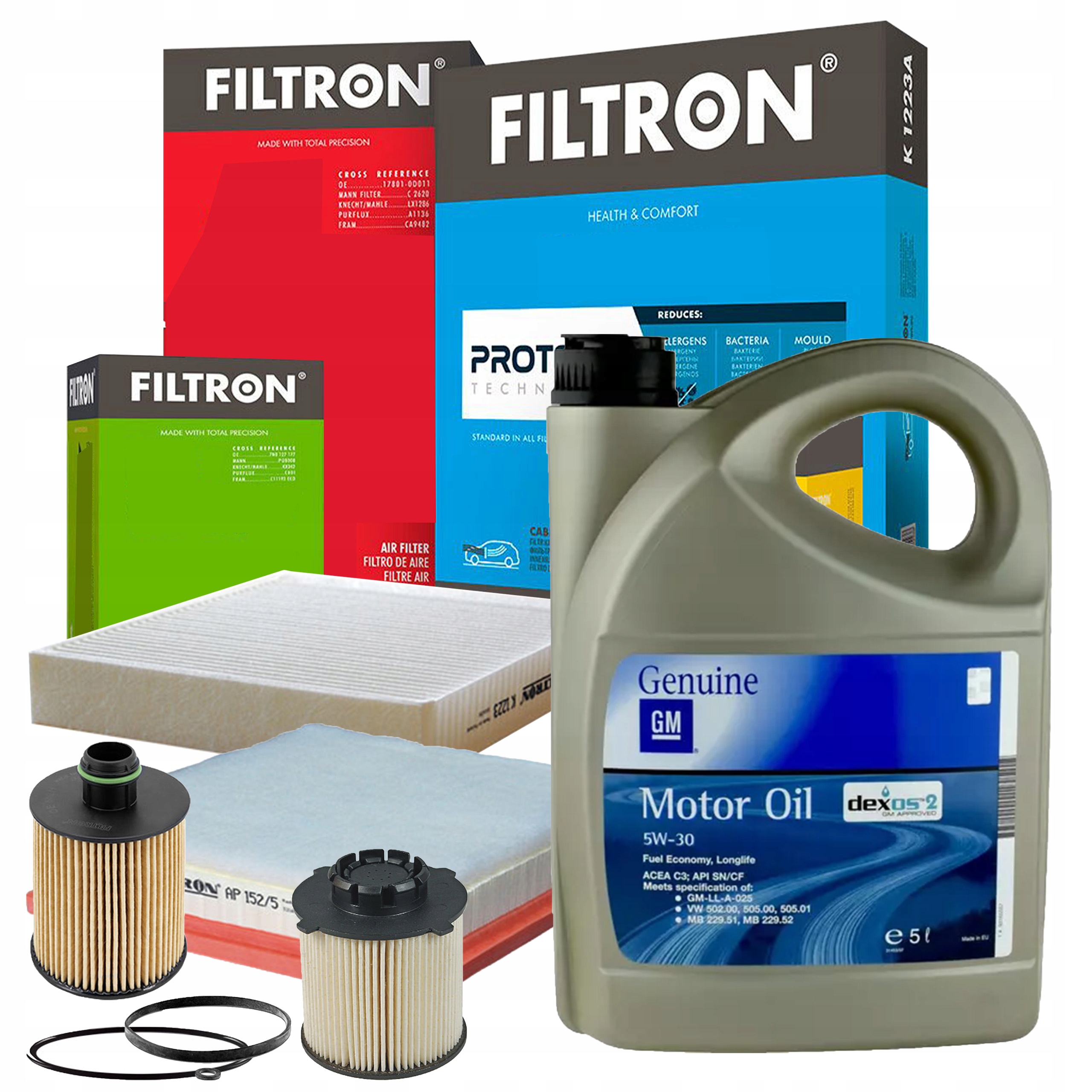Sada 4 Filtrů Filtron Pro Opel Insignia A 2.0CDTI Olej Gm Opel 5V30 5 L